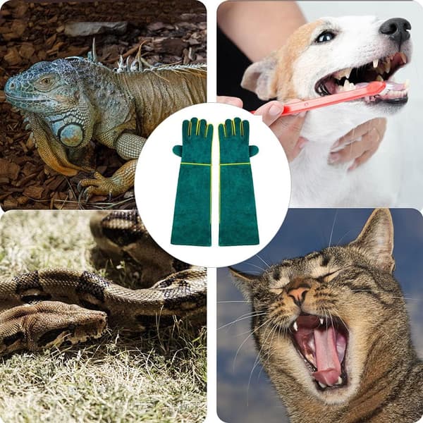 Anti-Bite Håndtering av Dyr Hansker, 45CM Multipurpose Lær Arbeid