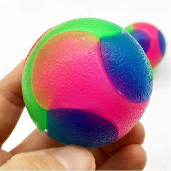Blinkende elastisk bold lyser op hundebolde gløder i mørket, interaktive kæledyr legetøj, gummi tygge bold legetøj sikkert for hvalp, Ca