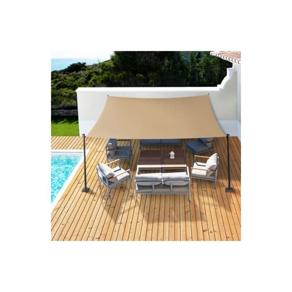 (Beige) Rektangulär vattentät solsegel 2X3m Bländare UV-skydd