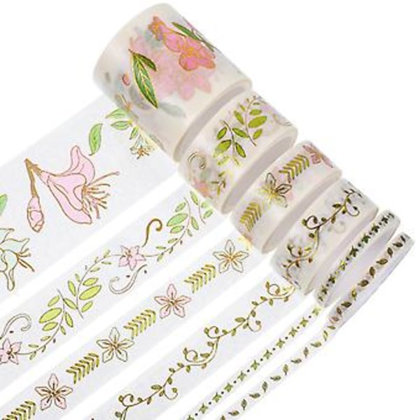 6 Ruller DIY Tape Dekorativ Washi Tape Scrapbooking Tape  Stilfulde Bånd Til Håndværk