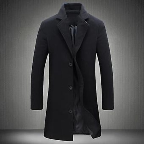 Fianao Miesten Takki Yksirintainen Mukava Polyesteri Spandex Pitkähihainen Miesten Takki Toimistoon (XL Musta)