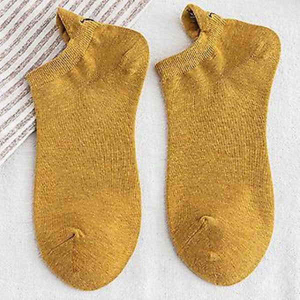 Unisex Ankles -kengänvuoraukset Piirretty Kukkaroitu Urheilu Lyhyet Sukat (Keltainen)
