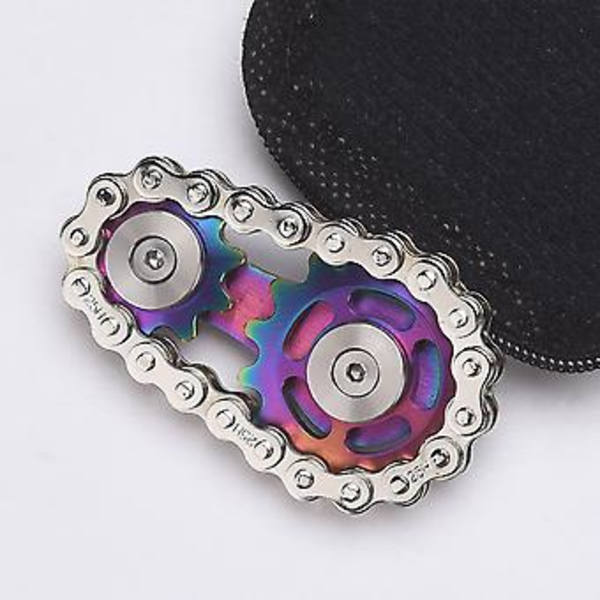 Fidget Spinner med Kedja i Rostfritt Stål (Silverblack)