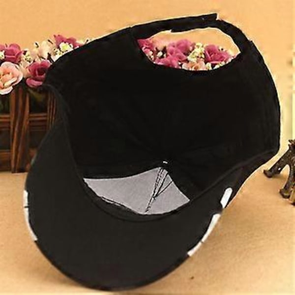 Disney Mickey Mouse Baseball Cap til drenge og piger - 3D tegneseriefigur med buet skygge, justerbar rem bagpå, bomuldshat, flere farver (Sort)