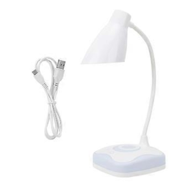3 Nivåer Touchkontroll USB-Laddning Ögonskydd Multifunktionell 2 i 1 LED Bordslampa Nattlampa