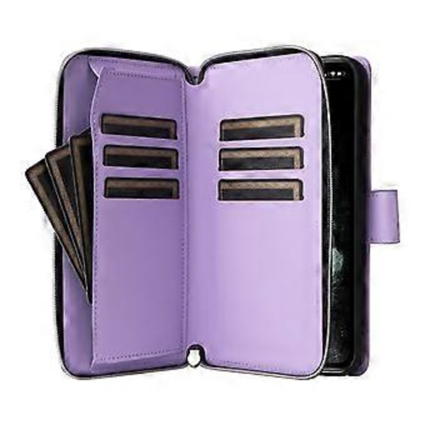 Til iPhone 11 Pro Etui Rhombus PU Læder Flip Telefon Cover Lynlås Pung (Style E)