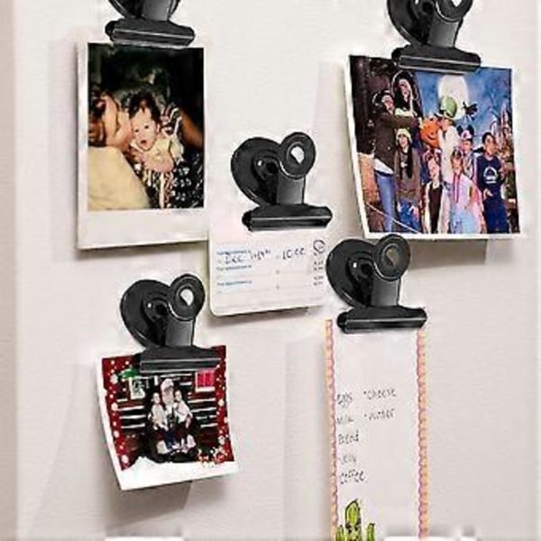 20 Pakning Svarte Magnetiske Klyper Kjøleskapsmagneter med Klyper, Kjøleskapsmagnetklyper, Magnetklyper for Whiteboard Skap Fotovisninger Hjemme og på Kontoret