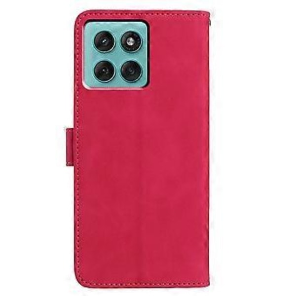 För Motorola Edge 60 Fusion 5G Fodral Fjäril Blomma Präglat PU Läder Plånbok Ställ Telefonskal (Rosa)
