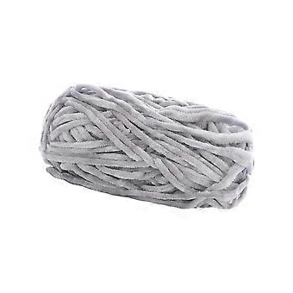 Grovt Garn Handstickning 80M DIY Tub Jättegarn Virkgarn Vikt Garn Handstickat Garn för Pläd Hantverk Halsduk Tröjor Kudde (Ljusgrå)