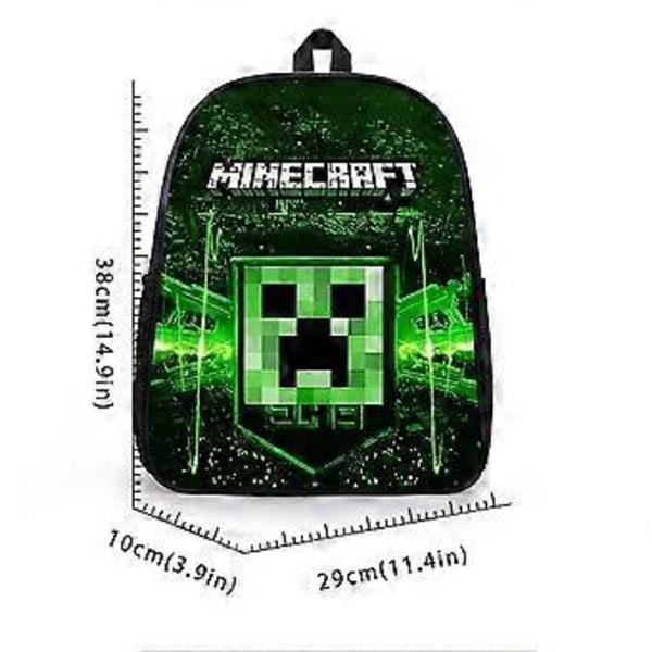 Minecraft Barne Ryggsekk Skoleveske Skulderveske Student Bokveske Ryggsekk Gaver Flerfarget Valgfritt (Blå)