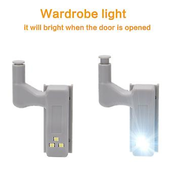 1/10 stk Skaphengsel LED-sensorlys nattlys skap hengsel lamper ( )