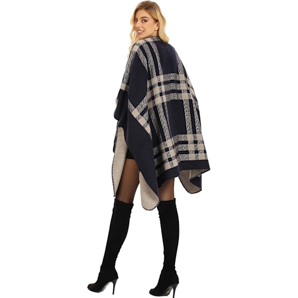 Elegant Sjal med Öppen Framkant, Mjuk Poncho för Kvinnor, Lämplig för Vår, Höst och Vinter