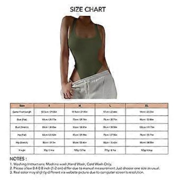 Ærmeløs U-hals Body med Hult Ryg Kvinder Elegant Ren Farve Slim Fit Rib Strikket Body til Fest (L OD Grøn)