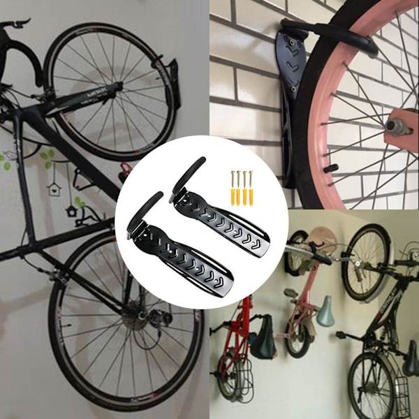 2 st Cykelväggfäste Vertikalt Förvaringskrok Cykelställ Hem/Butik/G