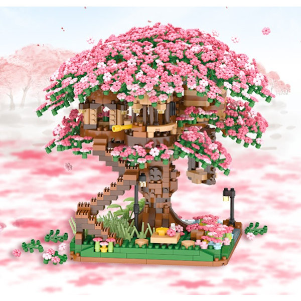 1PC Mini Cherry Blossom Bonsai Tree Building Blocks Set, Sakura B