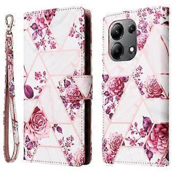 Xiaomi Redmi Note 13 4G Nahkakotelo Marmorikuvioinen Jalustallinen Lompakkopuhelinkotelo()