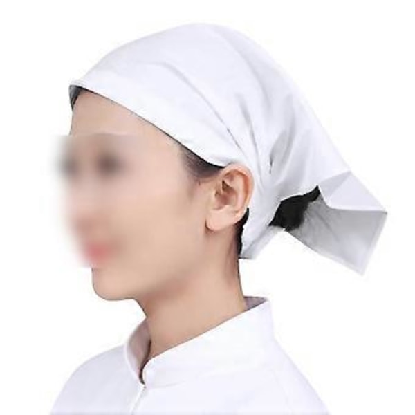 Turban Kockmössa Triangelscarf Restaurang Arbetsmössa Dam Justerbar Svettband Huvudbonad Arbetsmössa Mjuk och Andningsbar