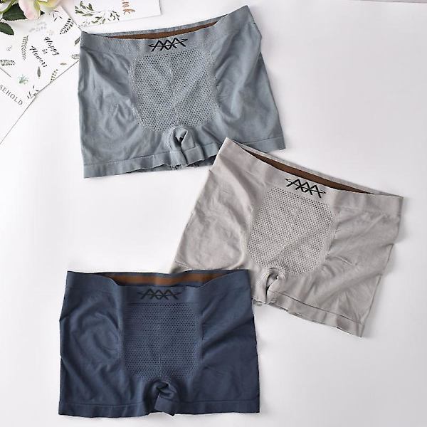 5d Fågelbo 3a Magiska Magnetiska Underkläder Svett Absorberande Andas Midja Boxer Shorts Hög Elasticitet Herrmjuk Och Bekväm Boxer Shorts Nakna Varor-Ljusgrå-En Storlek