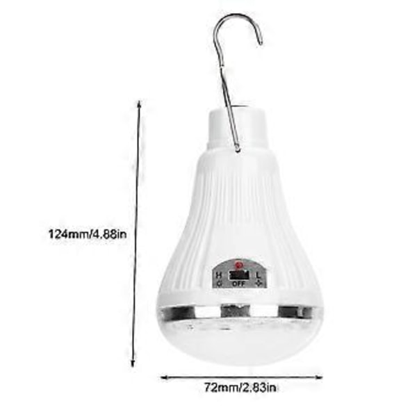 Solcellepanel LED Lampe Pære Bærbar Utendørs Camping Telt Fiskelys med Fjernkontroll