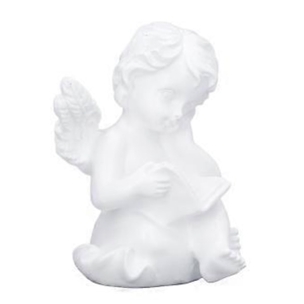 Kerub Statue Livagtigt Udseende Boglæsning Holdbar Resin Bredt Anvendt Haveengel til Soveværelse Kontor Bibliotek