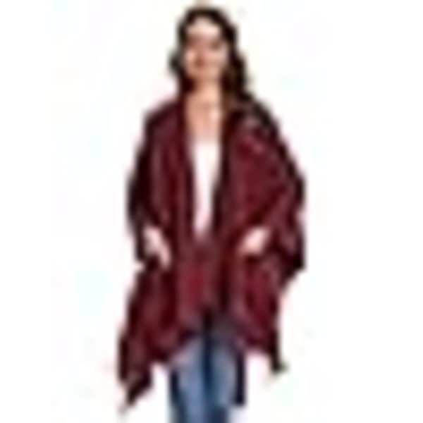 Poncho Dam Kvinna Vinter Varm Elegant Poncho Pläd Poncho Kappa Stickad Poncho Kavaj Vinter Poncho Halsduk Kvinna Present till Födelsedag Jul
