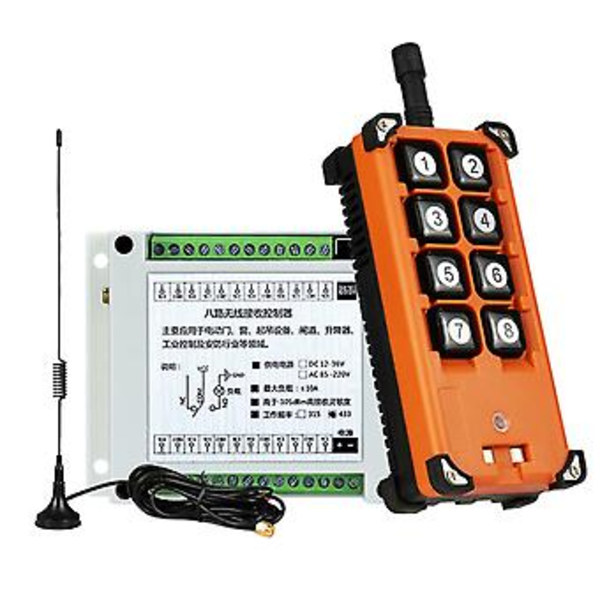 AC 220V-380V 8-kanavainen RF-langaton kaukosäädin kytkin Kaukosäädin-a{jkw} (315 MHz)