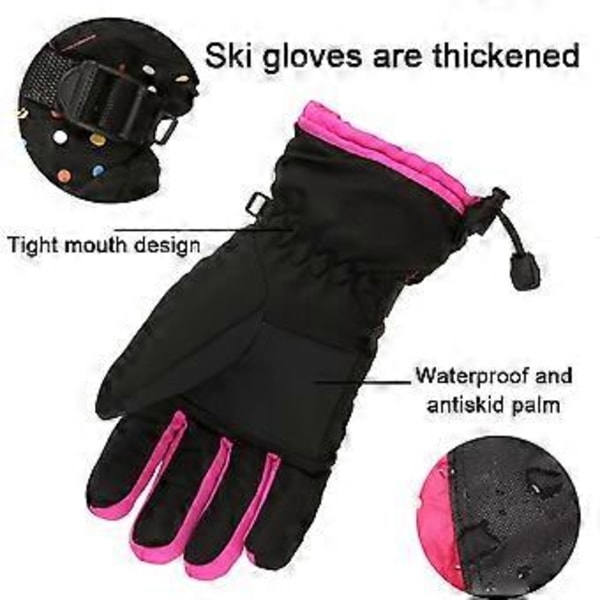 Nya Skidhandskar Dam Plus Fleece Tjocka Varma Vinterhandskar Utomhussport
