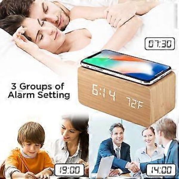 Väckarklocka med justerbar volym, elegant och modern design för ditt nattduksbord eller skrivbord