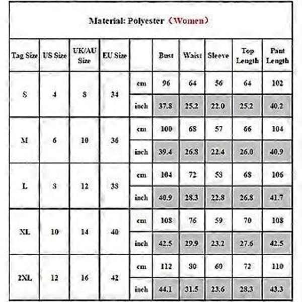 Jouluperheen Matchivat Pyjamat Pjs Set Joulu Univaatteet Yöasut (2XL Naiset)