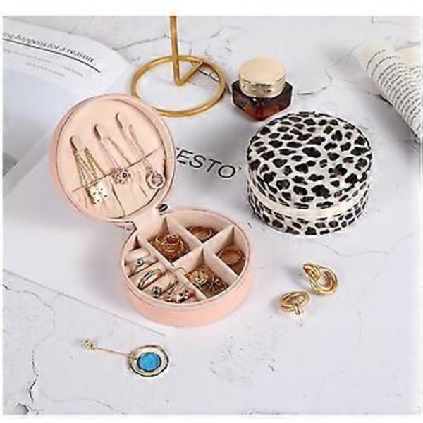 PU Smykkeskrin Organizer Etui Bærbar Elegant Smykkeudstilling Rejse Smykker Øreringe Ring Halskæde Ornament Opbevaringsboks (7)