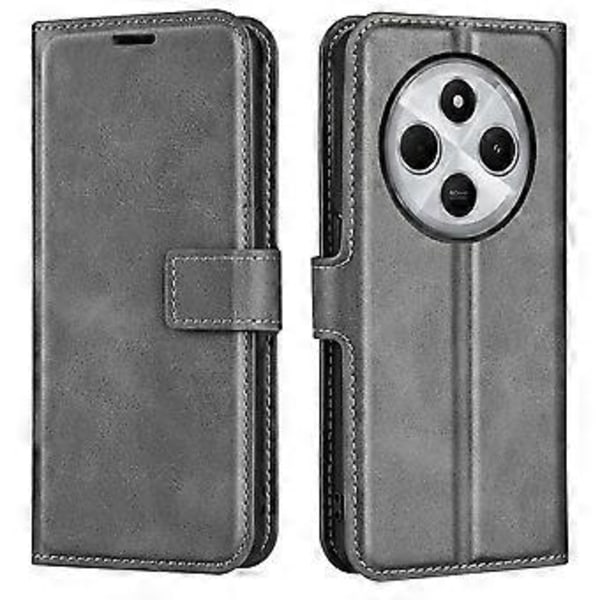 Til Xiaomi Poco C75 4G/Redmi 14R 5G/14C 4G Stand Case Anti-Scratch Kalvetekstur Læder Telefon Cover(Style D)