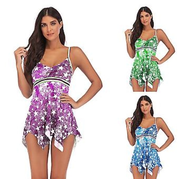 Baddräkt för tjejer, plus size, rygglös, sexig, flerfärgad bikini, dambadkläder, S, Lila