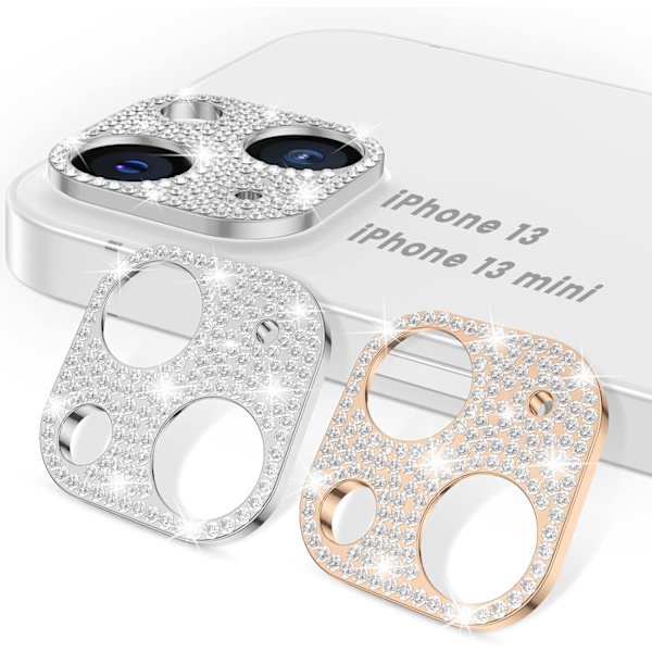 [2-pakning] Bling-kameralinsebeskytter kompatibel med iPhone 13 &