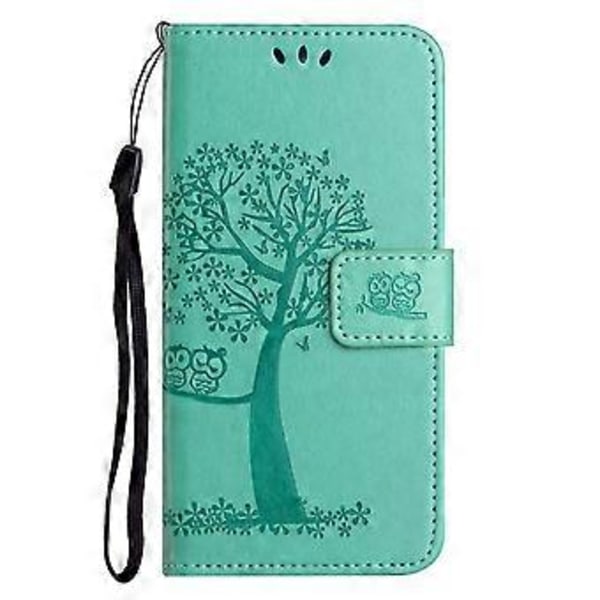 Til Motorola Moto G35 5G Etui PU Læder Ugle Træ Præget Pung Telefon Cover (Style C)
