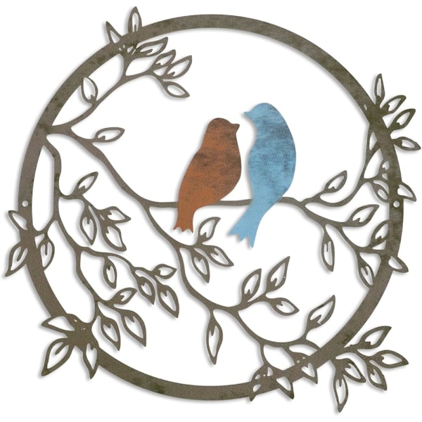 Metal Wall Art Bird on Tree Branch Bird Wall Silhouette Bird Wall