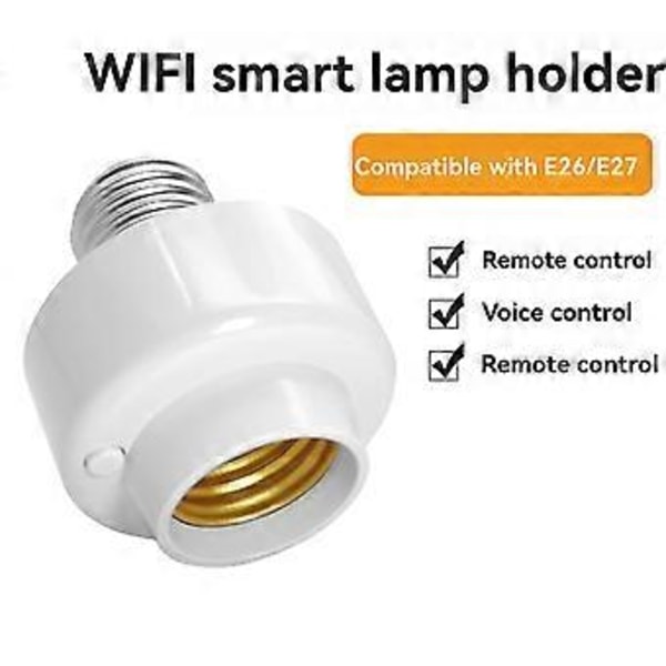 Wifi E26 E27 Smart Ledningsfri Lampeholder App Fjernbetjening Timer Support / Hjem og Anden Stemmestyring