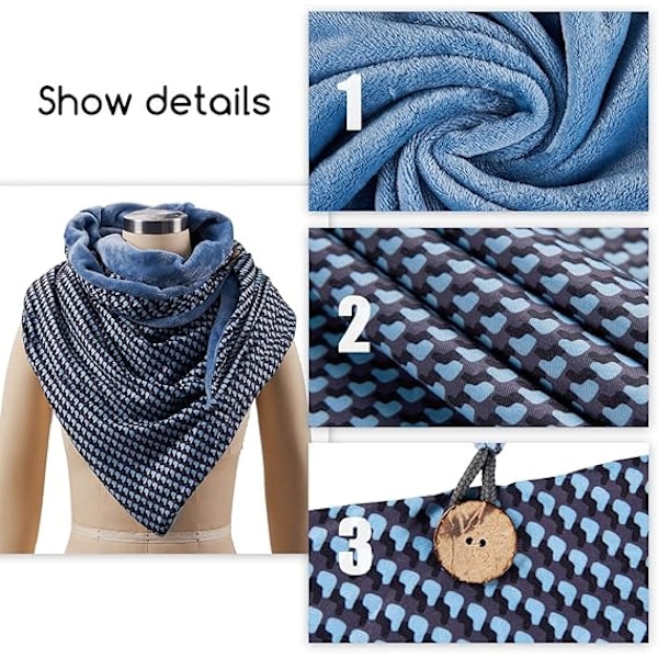 1 stk Blå Sjal Kvinder Mode Chic Sjal Sjal Wrap Scarv