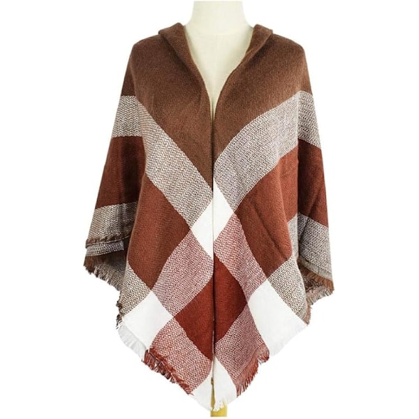 1 st. Brun Sjal Sjal Kvinna Imitation Cashmere Varm Höst Vinter