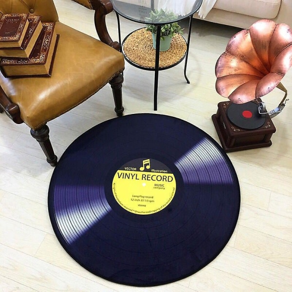 Vinyl Record Rug Mat Cushion Retro Cd Round Carpet Sofa Carpets Non-slip Mat Blanket For Door Kid 5 5 150cm