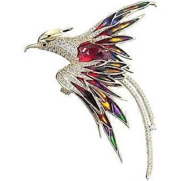 Phoenix-lintu Rintakoru Värikkäät Lintu Rintakorut Strassi Eläin Neula Muoti Korut Asusteet Lahjat