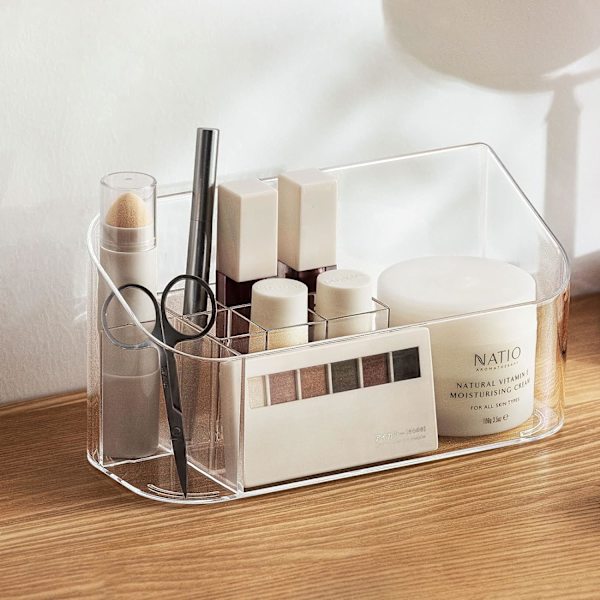 Lille makeup-arrangør, slank kosmetikdisplayetui, multifunktion