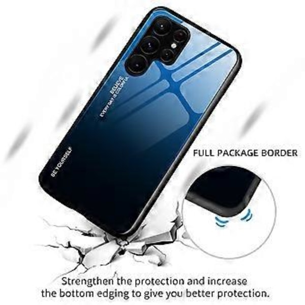 Skal för Samsung Galaxy S25 Ultra Gradient Färg Härdat Glas+TPU Mobilskal - Lila/Blå (Stil D)