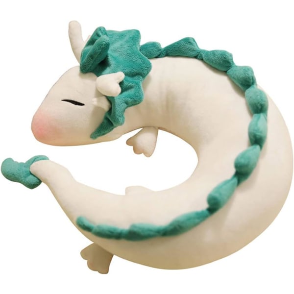 Anime Söpö White Dragon Neck Pillow Matkatyyny, Pehmo Dragon An