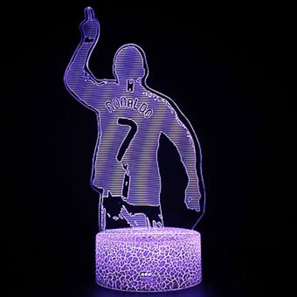 Fodboldgaver til Børn, Fodbold 3D Illusion Lampe Fodbold Natlys Med Fjernbetjening + Berøring 16 Farve Blinkende Skiftende + Timer Skrivebordslamper