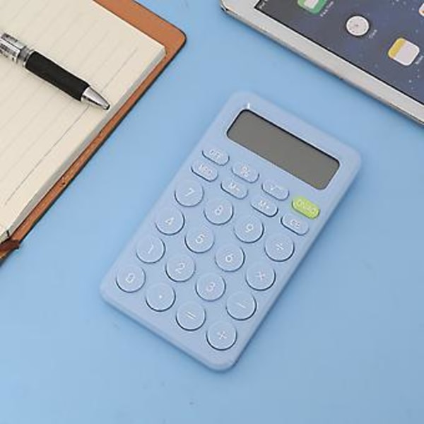 Söt Färgad Kalkylator Automatisk Sömn Lättläst Kalkylator För Skolstudenter Pojkar Flickor (Himmelsblå)