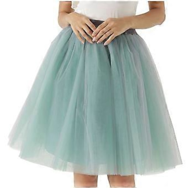 Fashionabla Dam Stor Tyll Plisserad Halv Kjol Tyllkjol Puffig Kjol (M Grön C)