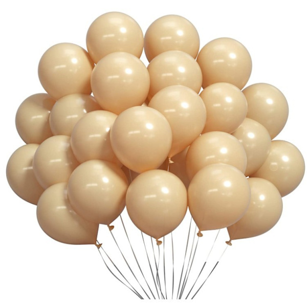 Beige Retro Balloner, 100 stk. 12 tommer Abrikos Balloner Matte L