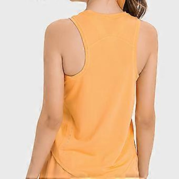 Træningstanktop til kvinder Rund hals Hurtigtørrende Åndbar Ærmeløs Sports Tank med Reflekterende Stribe til Løbetur (Størrelse 10)