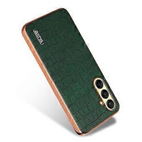 AZNS Samsung Galaxy A26 5G -kotelo, galvanointi, krokotiilinnahkajäljitelmä, PU+TPU-puhelinkuori - Vihreä (Vihreä)