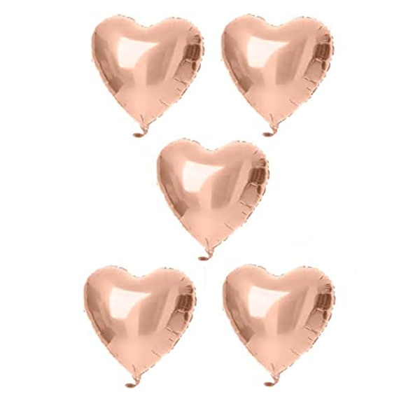 10 stk. Rose Gold Hjerte Ballon, Hjerteformede Balloner, Hjerteformet